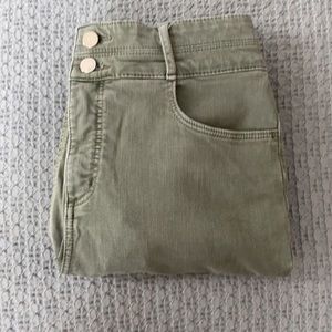 High waist skinny loft olive pants size 12